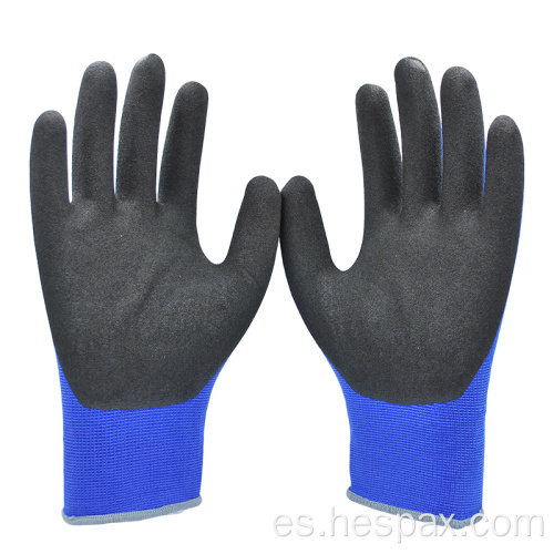 Guantes de trabajo de nitrilo arenoso de nylon nylon nylon de 15g